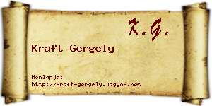 Kraft Gergely névjegykártya